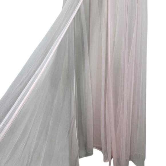 Vintage Pink Chiffon And Lace Peignoir Robe Babydoll Open Front Fairy Sleepwear - Picture 5 of 5